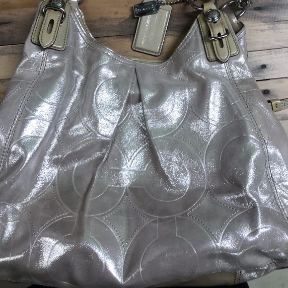 Coach Maggie Madison silver shimmer purse. - Picture 7 of 16